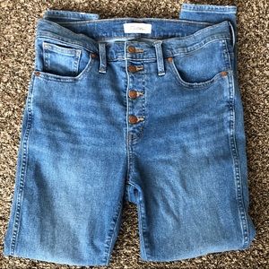 Madewell button fly high rise skinny jeans